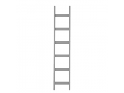 Escada de madeira maciça na cor cinza / Coleção Biblioteca